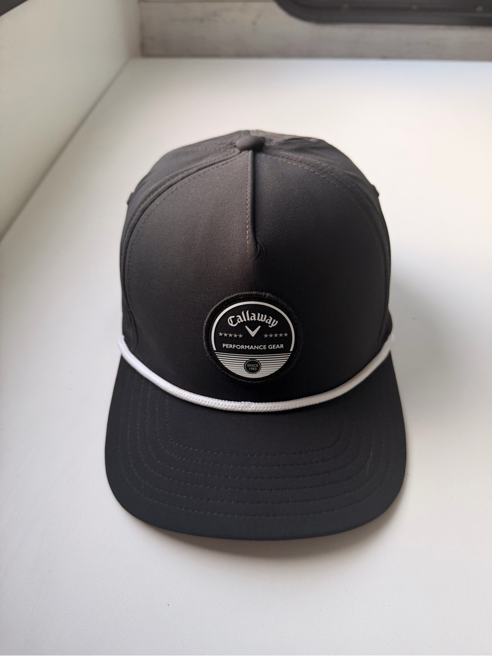 Callaway Black Hat with White Rope Trim